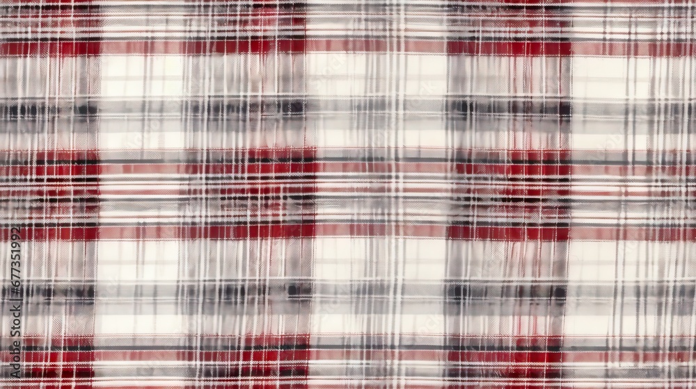  a red and white checkered fabric with a black and white stripe on the bottom of the checkerboard.