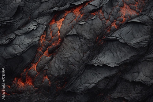 Close-up of solidified lava textures and formations