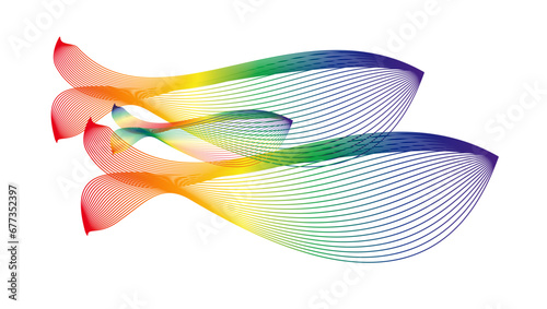 abstract colorful  whale family