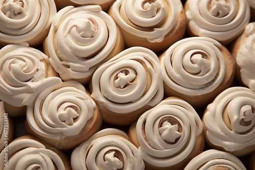Cinnamon rolls with creamy icing  spiral details