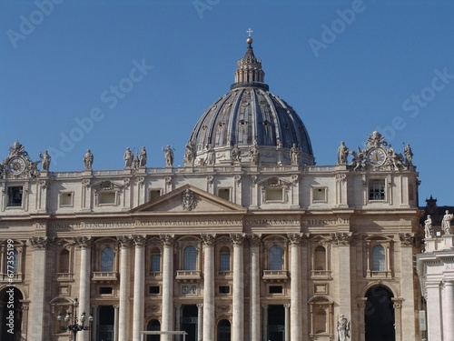 Exterior view of the Papal Basilica of Saint Peter in the Vatican on a sunny day