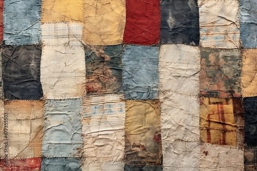 Distressed fabric of an old, cherished quilt