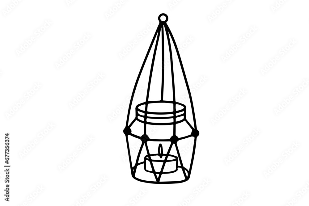 Burning candle in doodle style Burning candle in doodle style