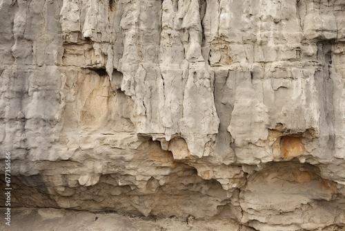 Detail of a limestone cave wall, showing the smooth erosion from water over time photo