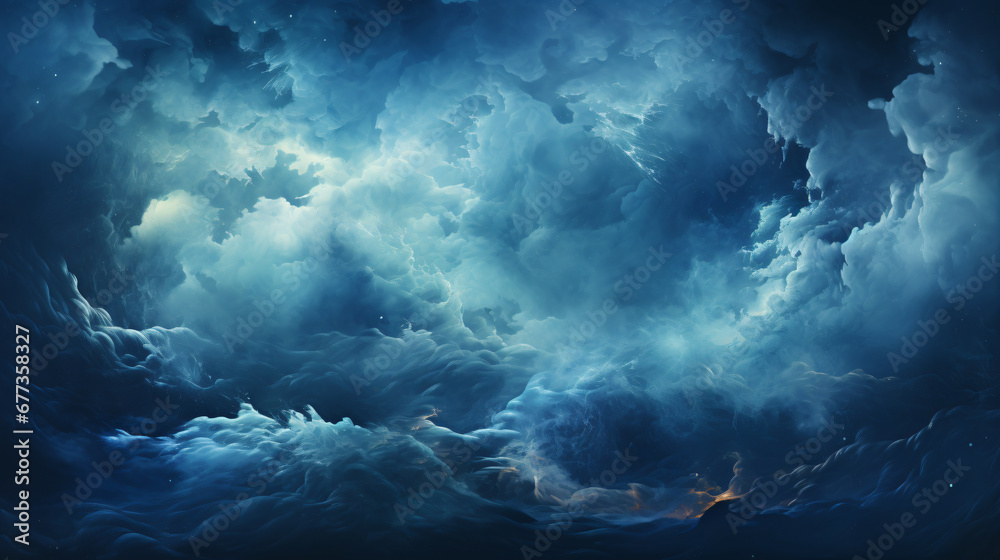 Naklejka premium clouds and lightning