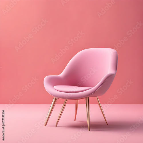 A stylish chair on a minimalistic background