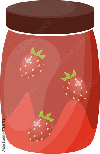 jar of strawberry jam illustration 