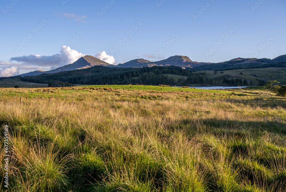 Fototapeta premium Landscape of Snowdonia National Park in Wales - near Rhyd-Ddu