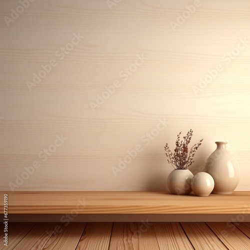 Clean Scene Mockup for products, Wood texture walls, Background for Images - Generative AI