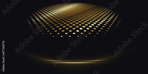 Black premium background with luxury dark golden geometric elements