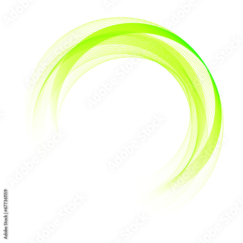Round transparent light green frame on white background, design element