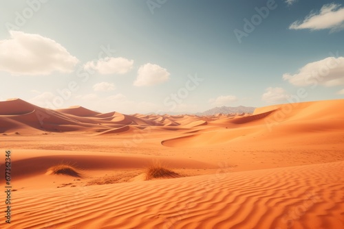 landscape view of sand dunes in an arid desert © urdialex