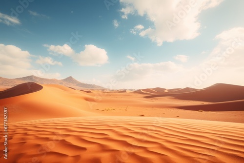 landscape view of sand dunes in an arid desert