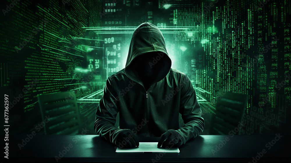 Fototapeta Hacker: The typical image of a hacker