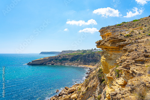 sea ​​and land of the Portuguese region of Algarve, end or beginning of the Vincentian coast photo