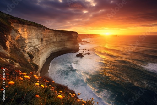 Picturesque coastal cliffs by the sea © Francesco