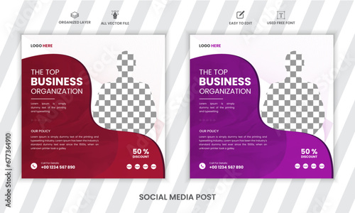Medical healthcare social media post design and web banner template and instagram post