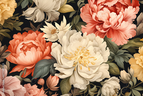 Floral patterns with muted, elegant color palettes