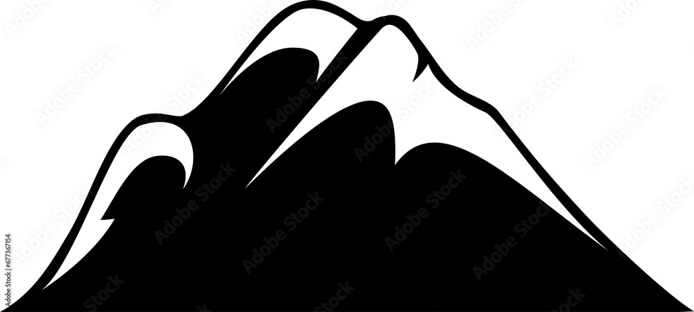Black and white mountain icon Black and white mountain icon
