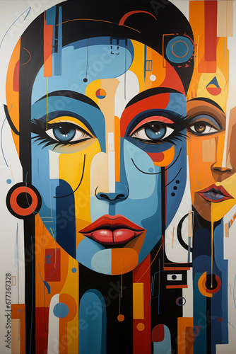 Abstract Essence of Human Perception in Bold Graphic Artistry