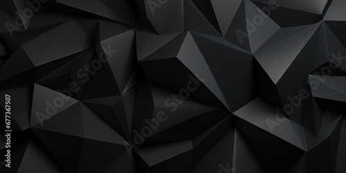 PolyGeo Noir Abstract AI Generated Geometric Background, Generative AI