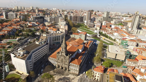 Church of Lapa. City of Porto, Portugal. Aerial Photography