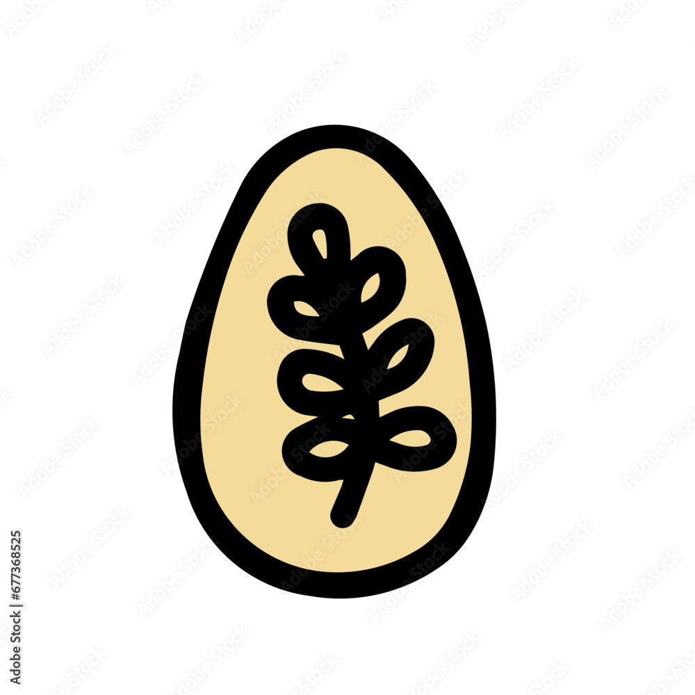 Decorated Easter egg in doodle style Decorated Easter egg in doodle style