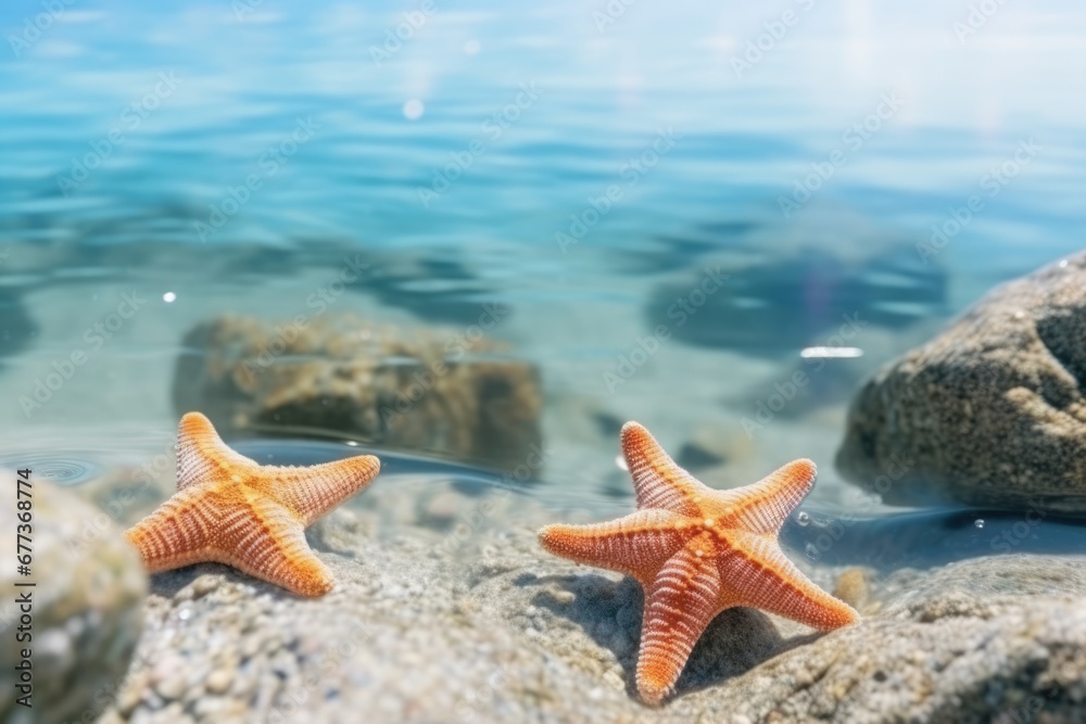 Close-up view of star fish on tropical beach. Close-up view of star fish on tropical beach.