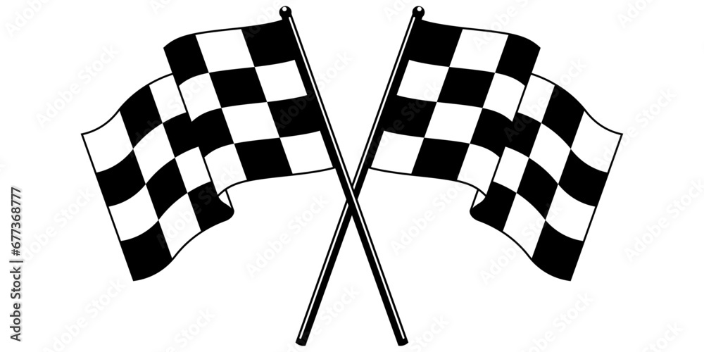 Formula 1 Championship, isolated flags. Checkered  flags in sports races. Formula 1 racing flags, vector and isolated. - obrazy, fototapety, plakaty 