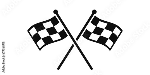 Icon racing flags. Checkered flags in sports races. Formula 1 racing flags icon.