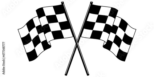 Formula 1 Championship, isolated flags. Checkered  flags in sports races. Formula 1 racing flags, vector and isolated. photo