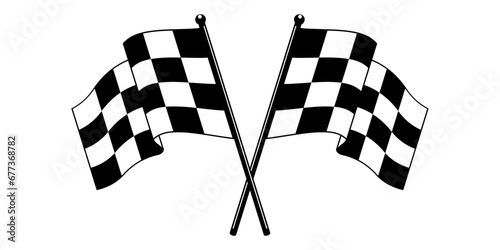 Formula 1 Championship, isolated flags. Checkered flags in a vector illustration of two flags that are used in sports races.