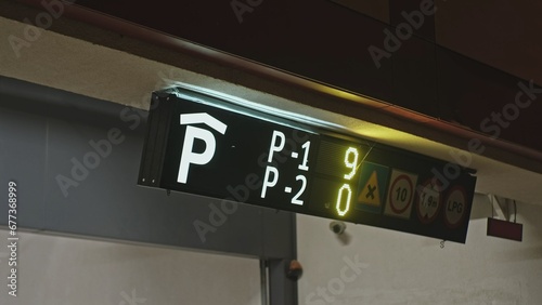 Indoor Parking Lot Free Space Indicator Information Board