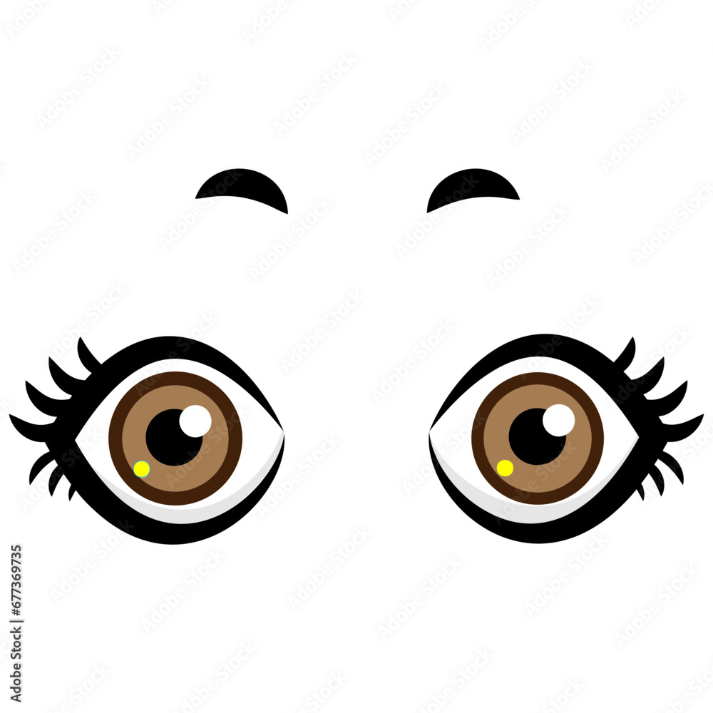 Fototapeta premium black kawaii cartoon eyes