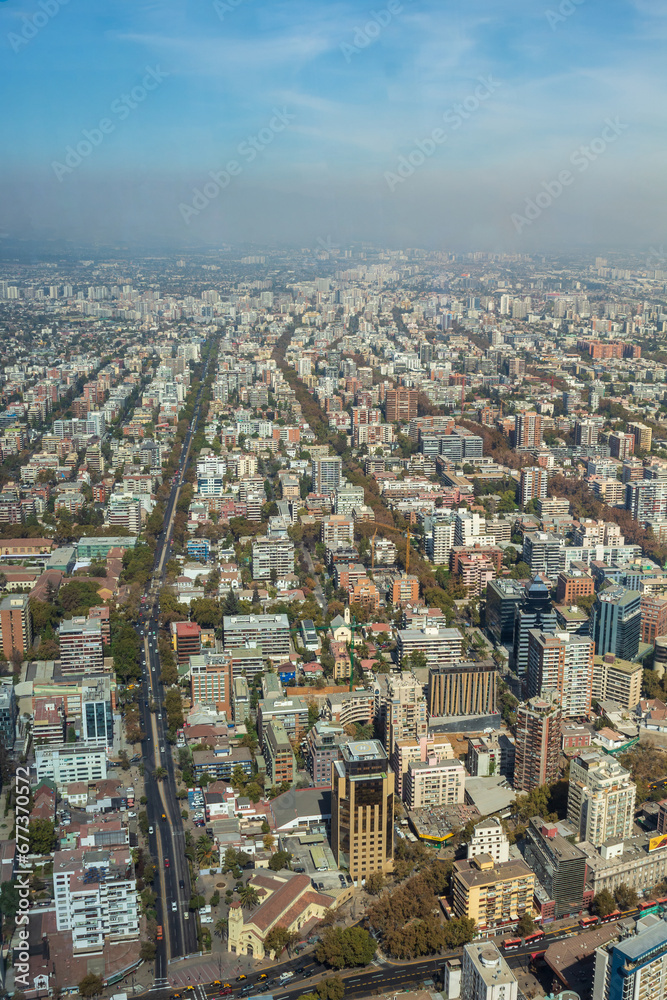 aerial view Santiago Chile