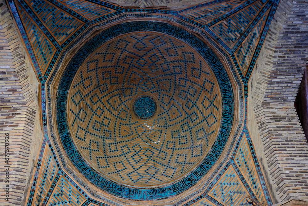 Konya Beysehir Esrefoglu Mosque interior and Islamic motifs