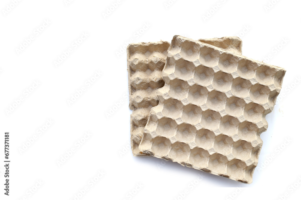 Paper egg crate tray on white background. Paper egg crate tray on white background.