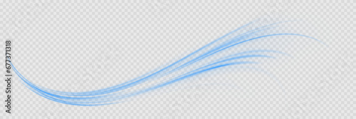 Luminous blue lines png of speed. Format PNG. Light glowing effect png. Abstract motion lines. Light trail wave, fire path trace line, car lights, optic fiber and incandescence curve twirl