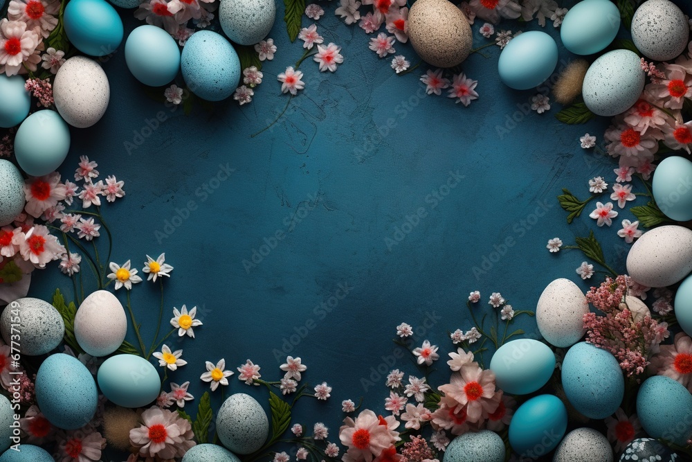 Vibrant Easter Blooms and Egg basckground. Vibrant Easter Blooms and Egg basckground.
