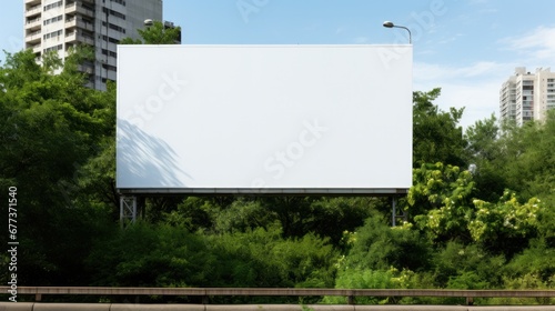 Blank billboard on roadside.