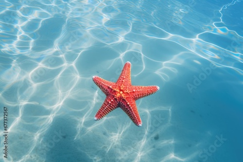 A beautiful star fish in sea water in tropical ocean