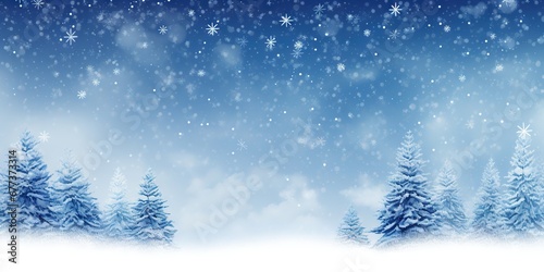 Frosty Fir Wonderland  Snowfall Scenic Delight, Generative AI © Oleksii