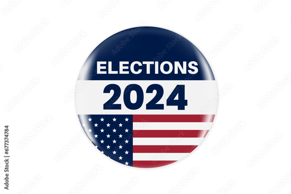 2024 presidential election badge or pin. US, USA, american election, voting sign. 2024 presidential election badge or pin. US, USA, american election, voting sign.