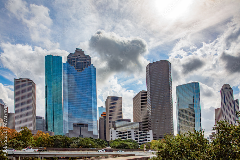 skyline of Houston, Texas in morniong light