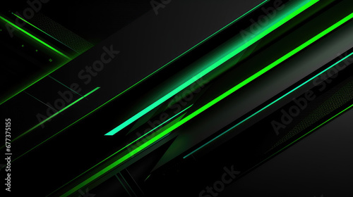 Black and green technological background, generated by AI