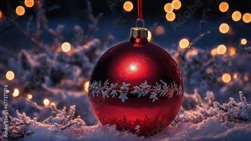 Obraz na płótnie red christmas ball w salonie