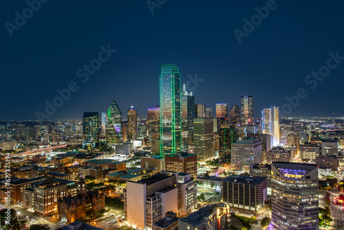 scenic skyline by night in Dallas, Texas photo