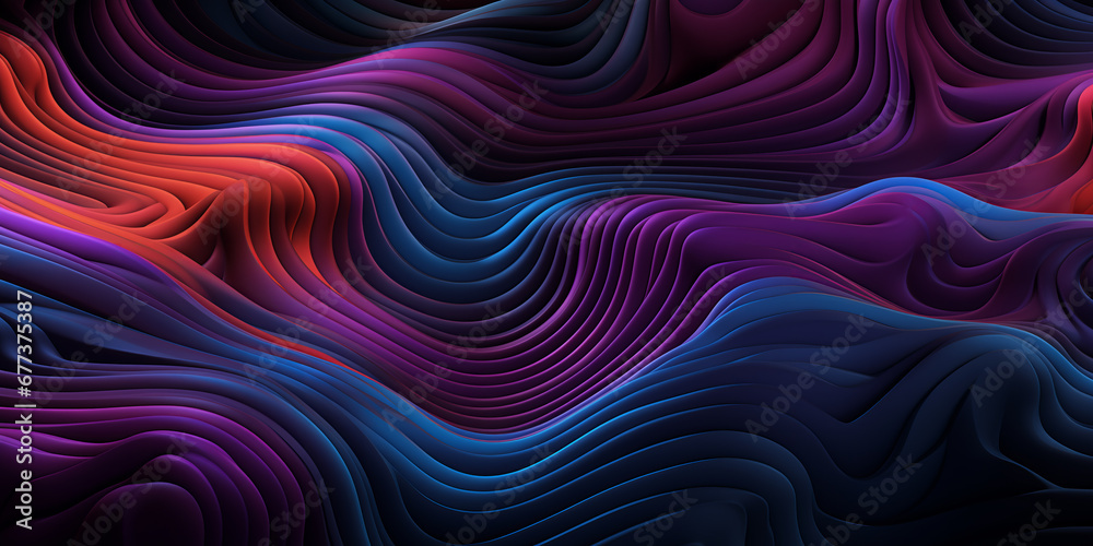 Digital Wave Symphony: 3D Abstract Art in Blue, Purple, and Orange Digital Wave Symphony: 3D Abstract Art in Blue, Purple, and Orange