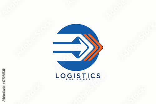 logistics logo desaign illustration with modern concept photo