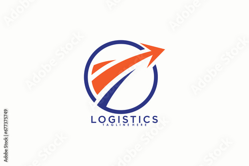 logistics logo desaign illustration with modern concept